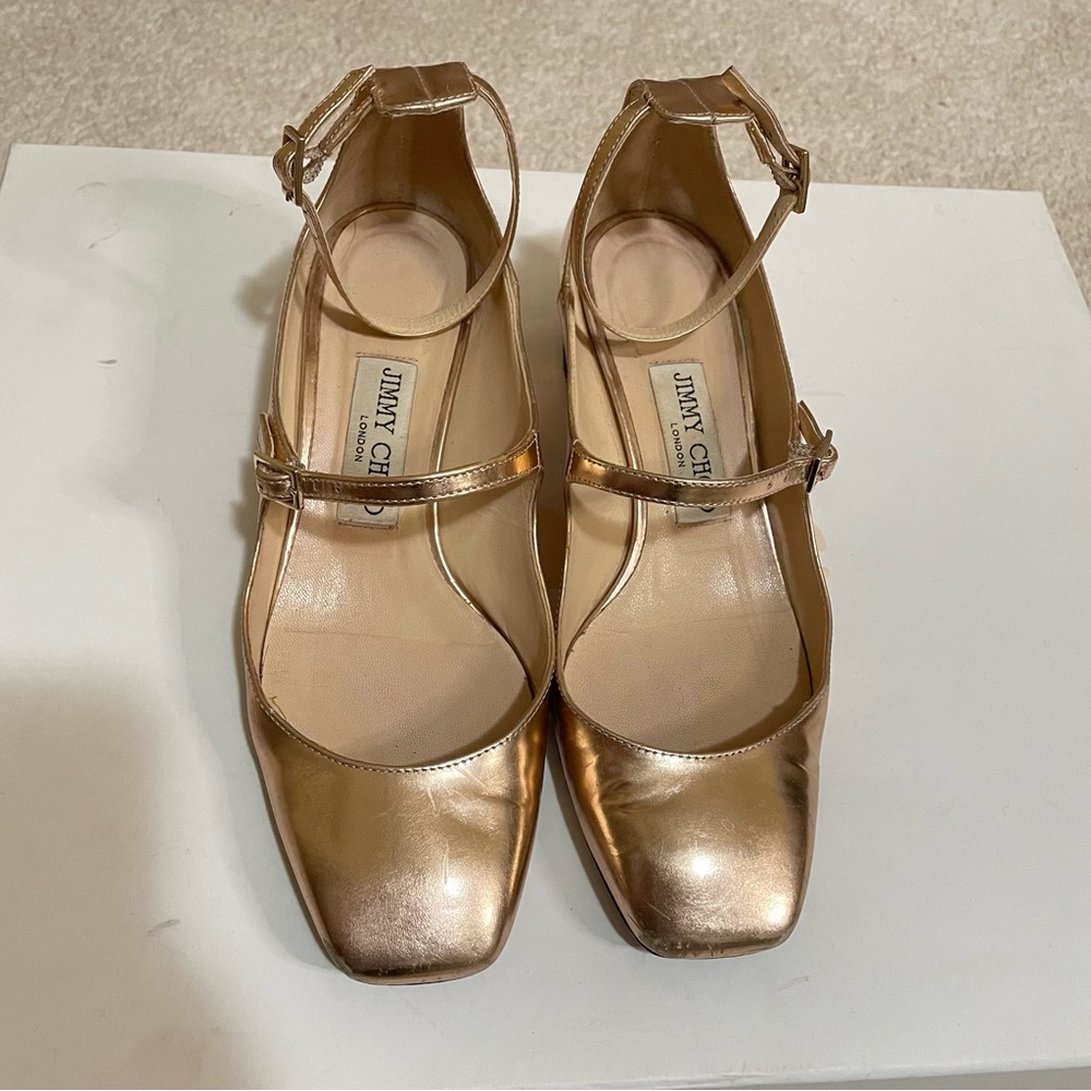 Jimmy Choo Wilbur Mary Jane in metallic gold